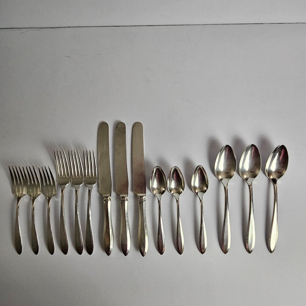 Vtg Community Plate 1914 Patrician Silver Plate Flatware 3 Place Settings